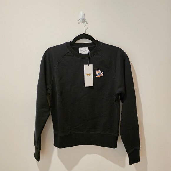 New Maison Kitsuné Sweatshirt in Black - Picture 2 of 7